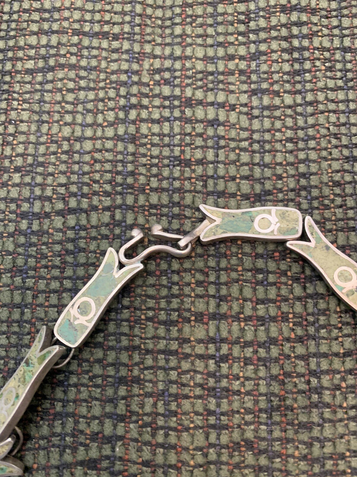 VTG Mayan Sterling Silver Jade Necklace, Bracelet Earrings Taxco Mexico 108g