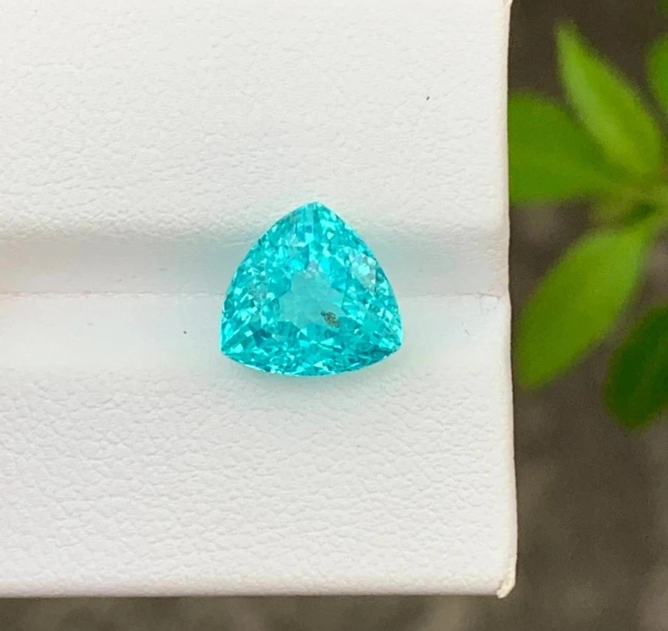 10.70 Ct Certified Natural Blue Paraiba Tourmaline Loose Trillion Cut Gemstone