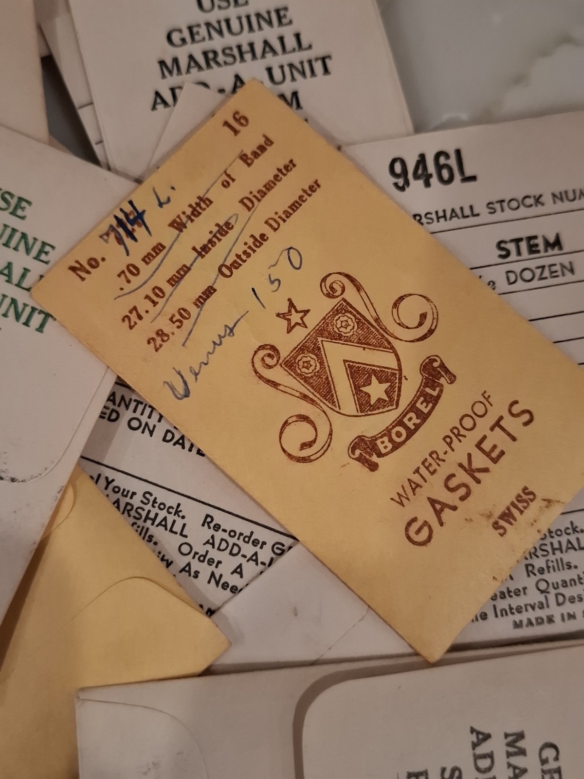 🔥 Huge Vintage Watchmaker Parts Lot 46 Stem Envelopes NOS + Extras