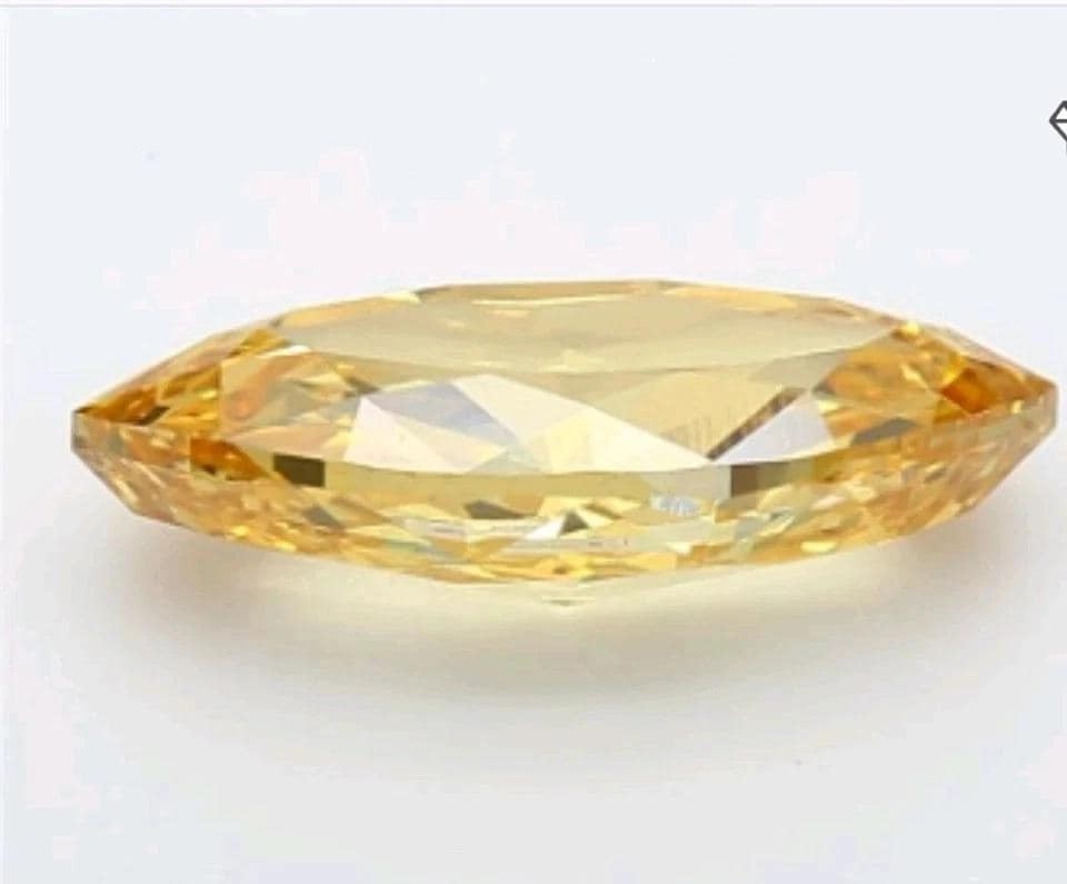A+ 5 Ct Vivid Yellow Marquise Cut Lab-Grown CZ Diamond FL Clarity Gemstone R481
