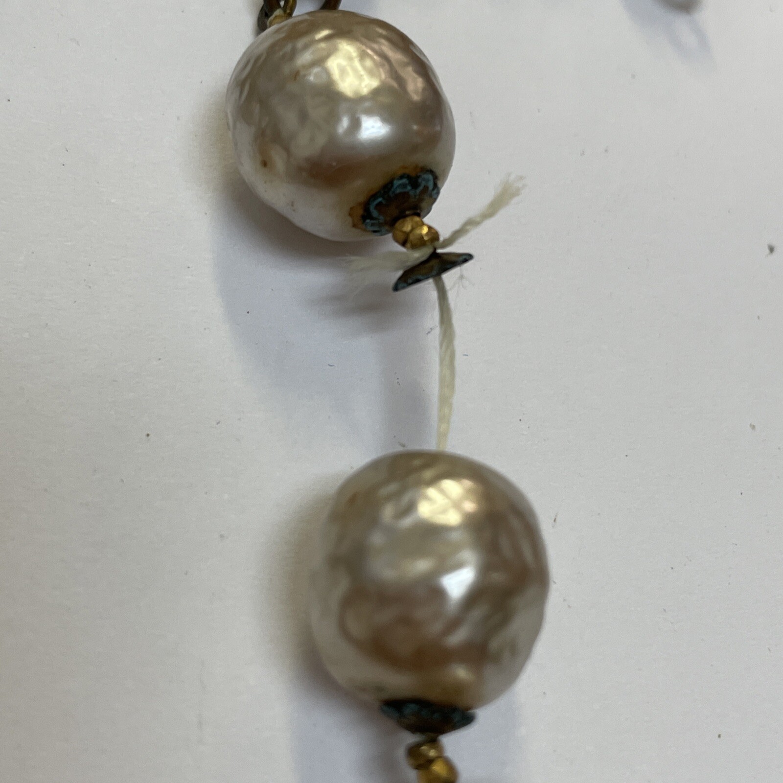 SIGNED MIRIAM HASKELL DAUX BAROQUE PEARL NECKLACE FLOWER CLASP ~ SEE DETAILS!