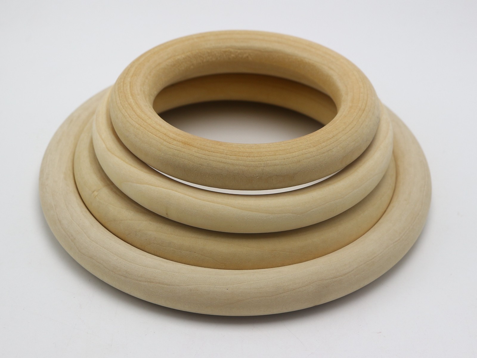 Large Unfinished Natural Untreated Plain Wooden 150mm(5.9″) Wood Round Ring DIY