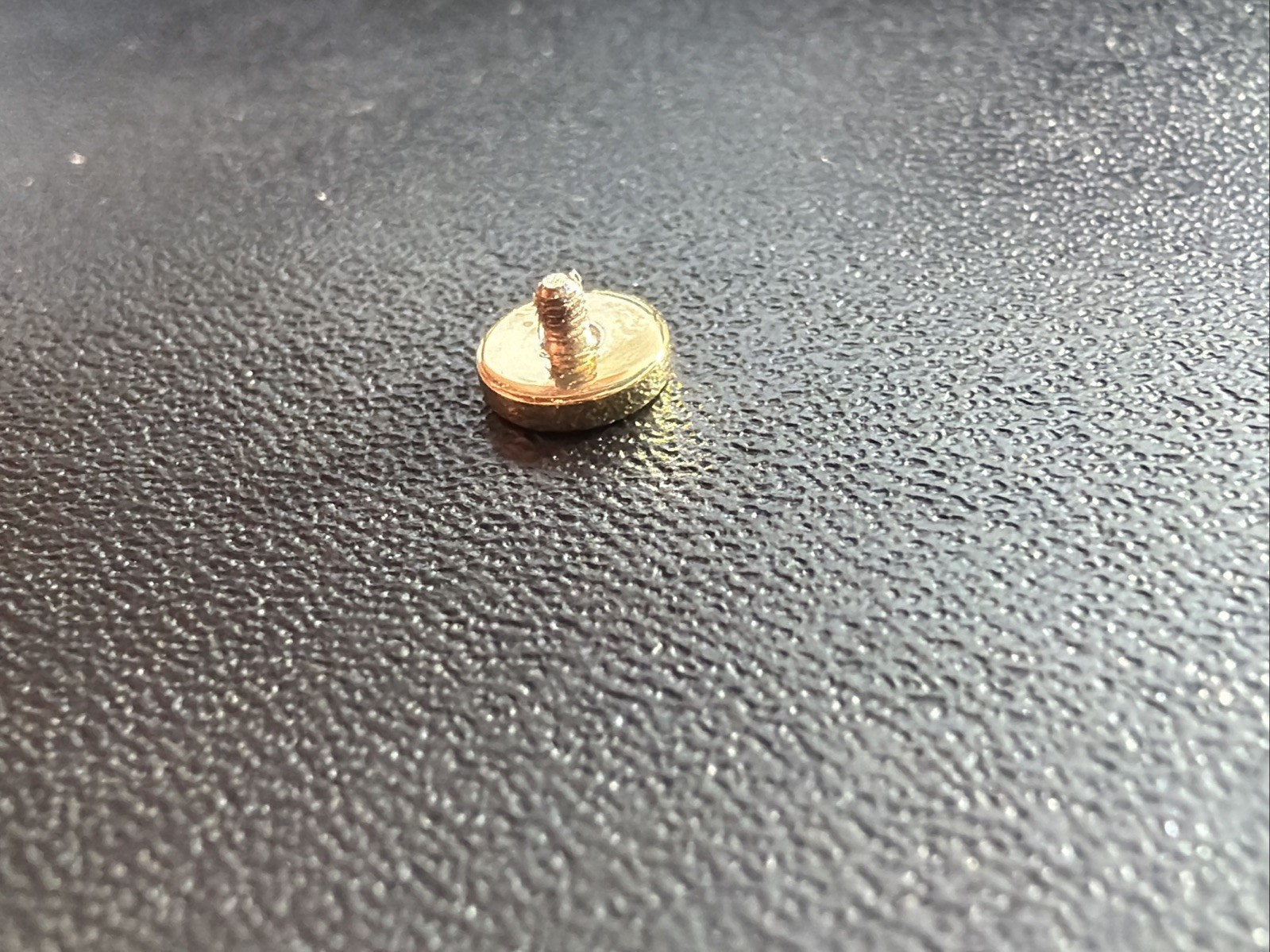 14k solid gold 12gage 5mm Threaded Disk High Polish Finish
