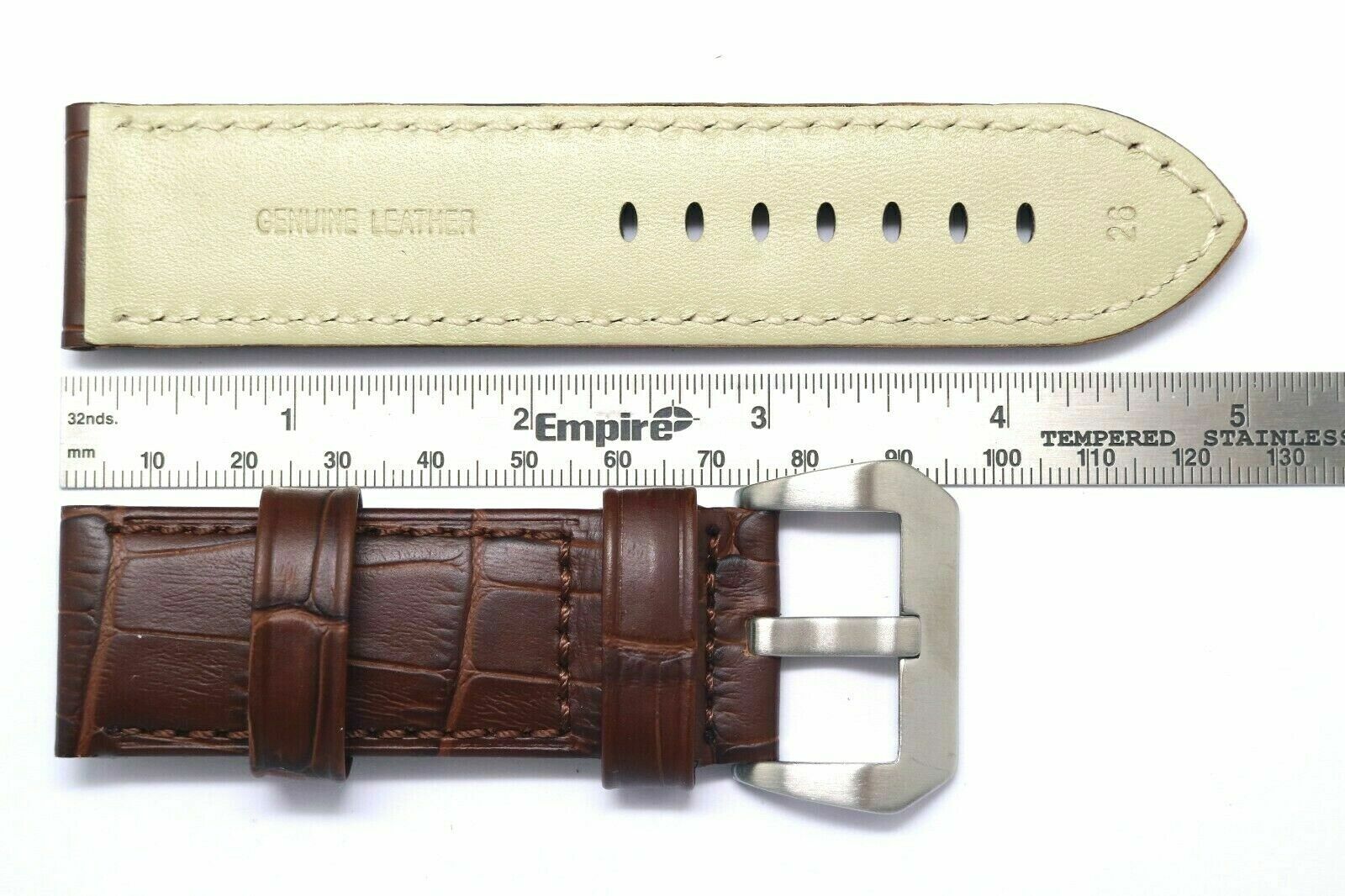 26mm Brown Croco Embossed Leather Replacement Men Watch Band – Invicta Lupah 26