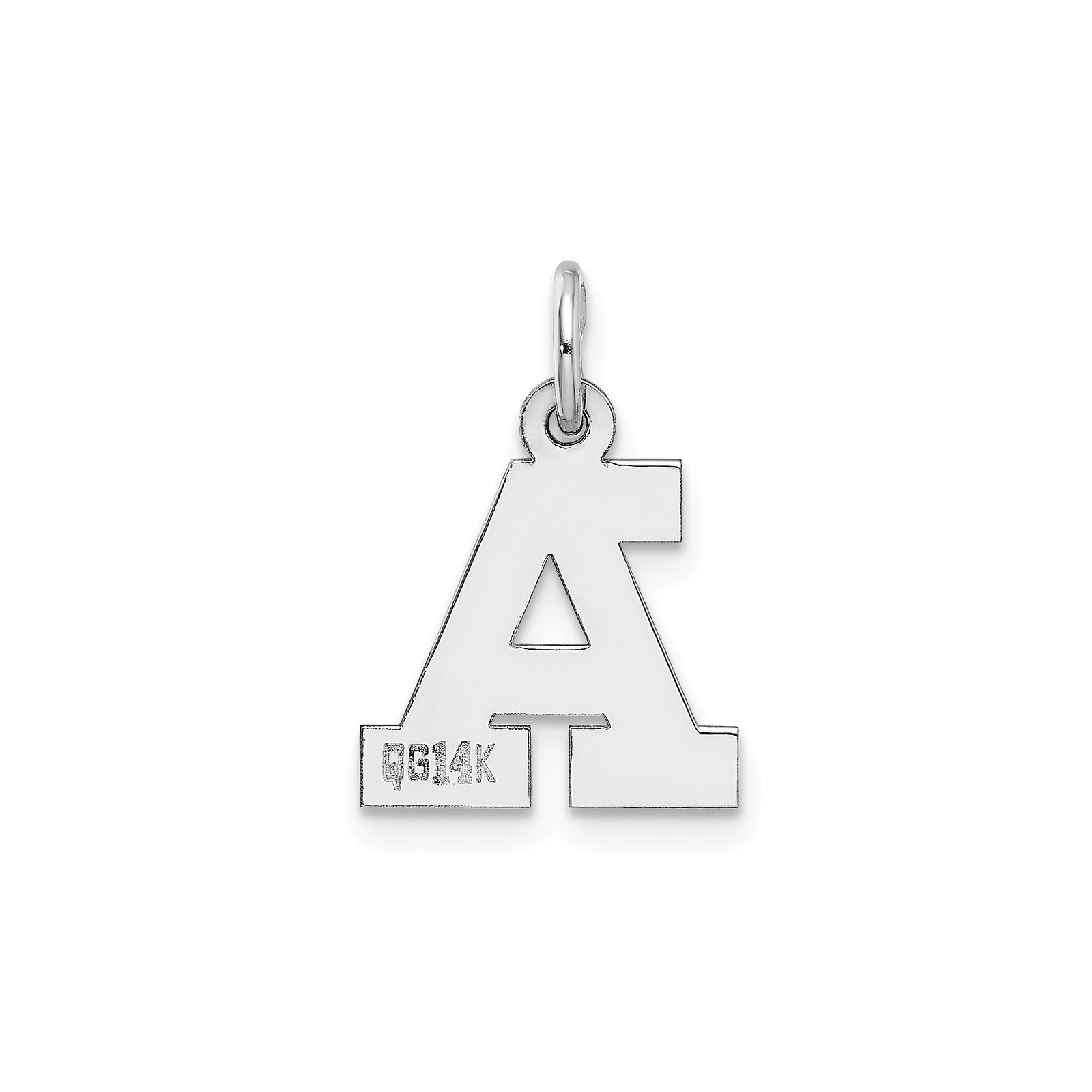 14k White Gold Initial A Pendant Block Letter Charm Personalized Monogram Jewelr