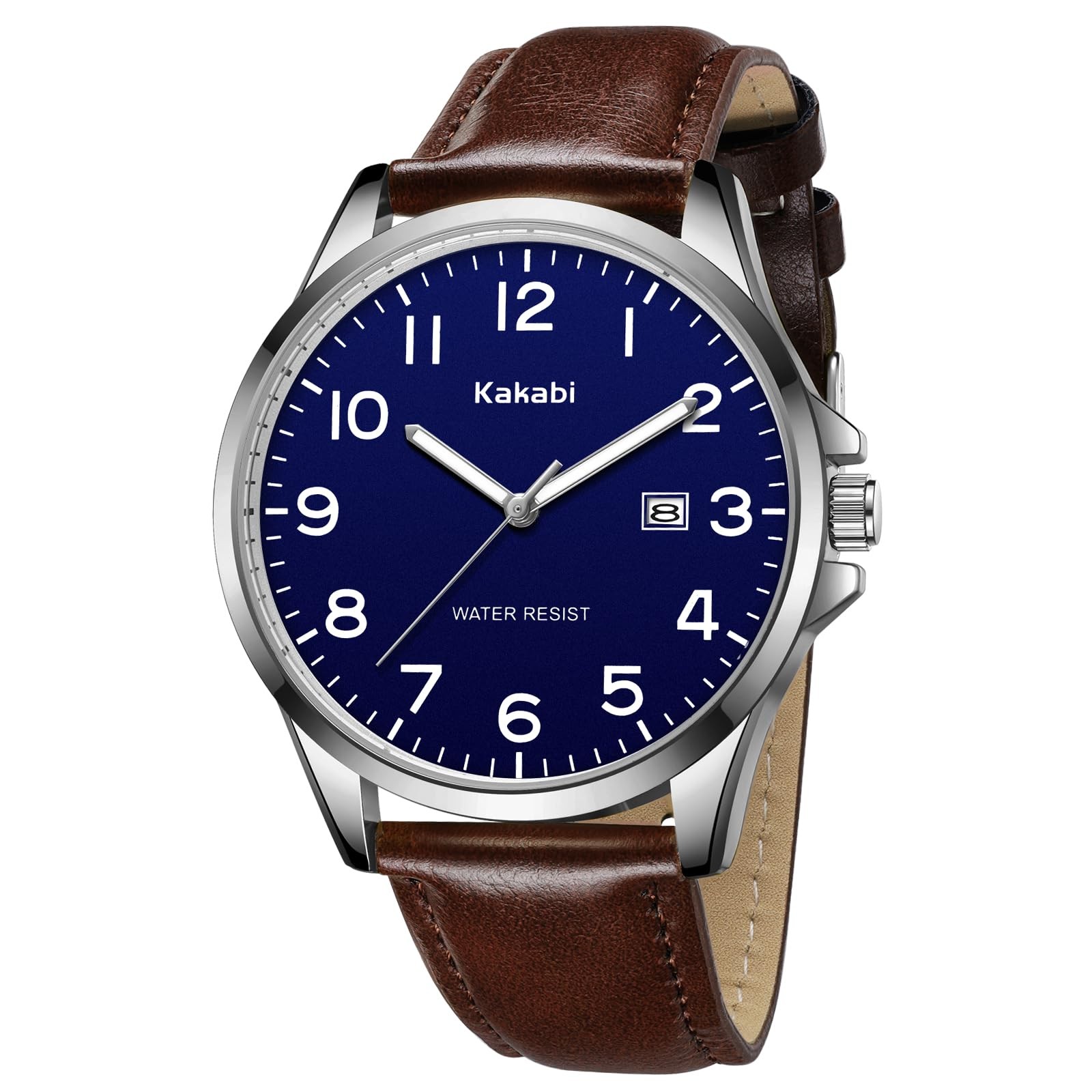 Kakabi Watch for Men, Fashion Minimalist Wrist 07-BrownBlue-P