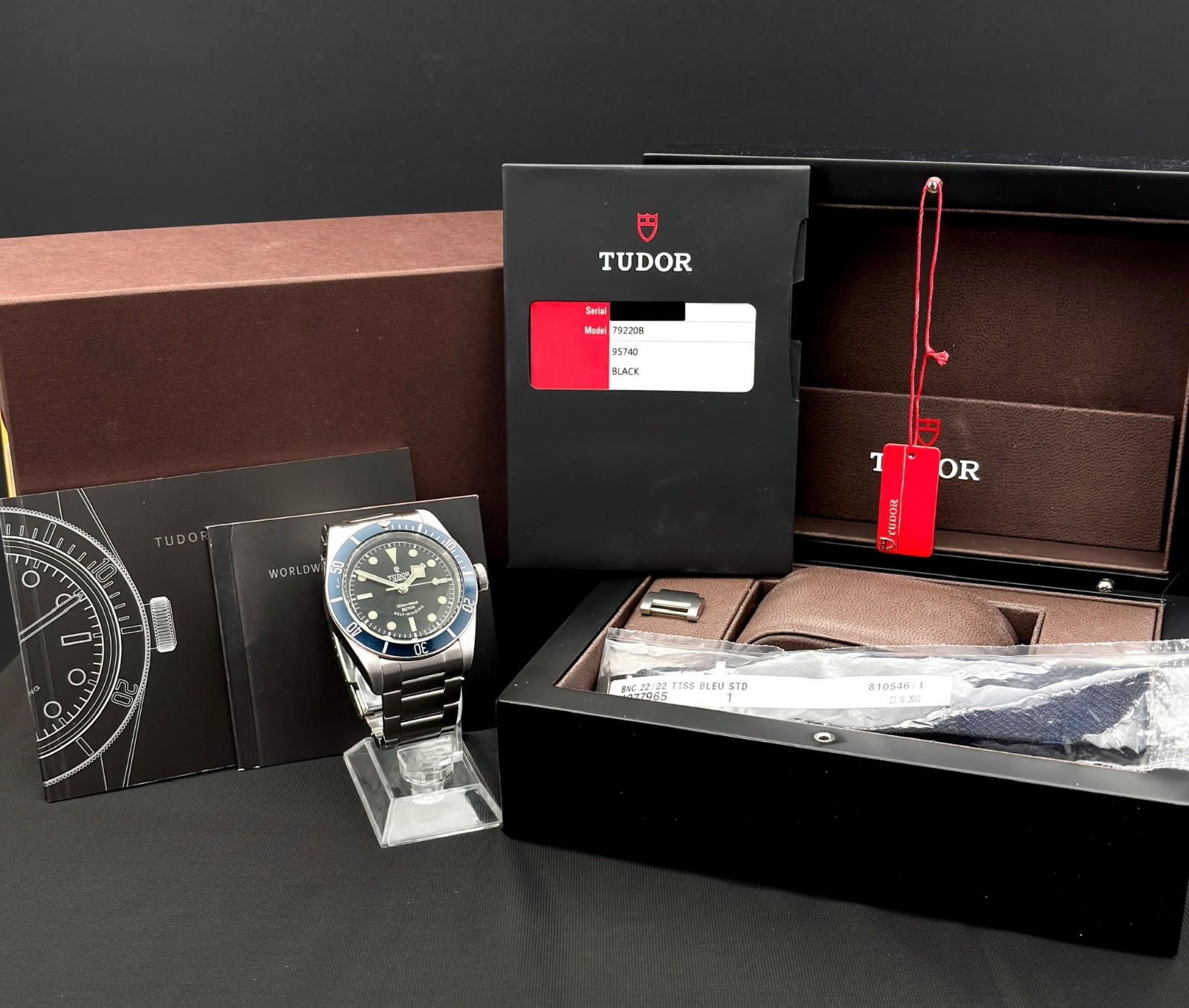 Tudor Black Bay 79220B Smiley ETA Rose Dial Blue Bezel Full Set 41mm