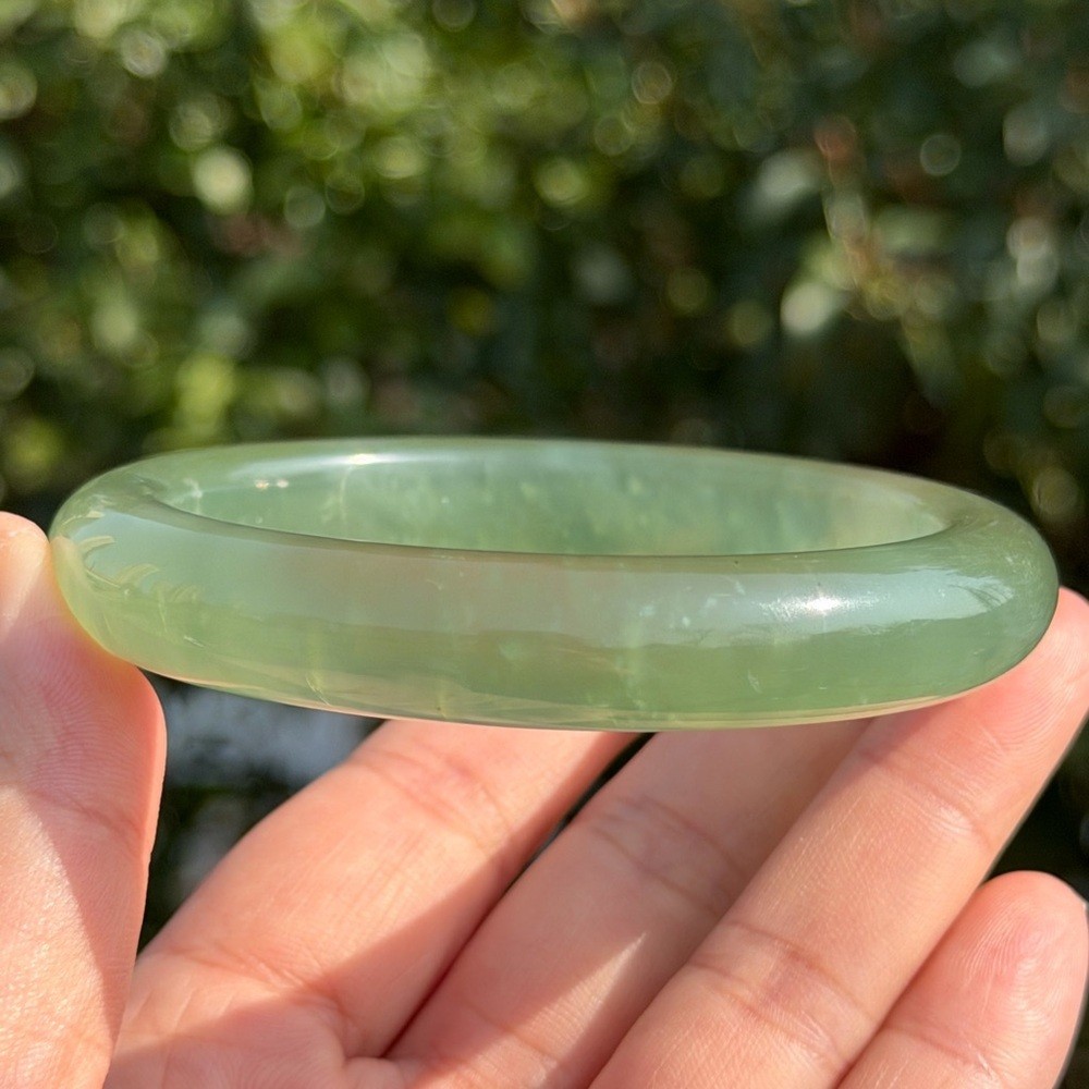64mm inner diameter green xiuyu jade bangle 1206