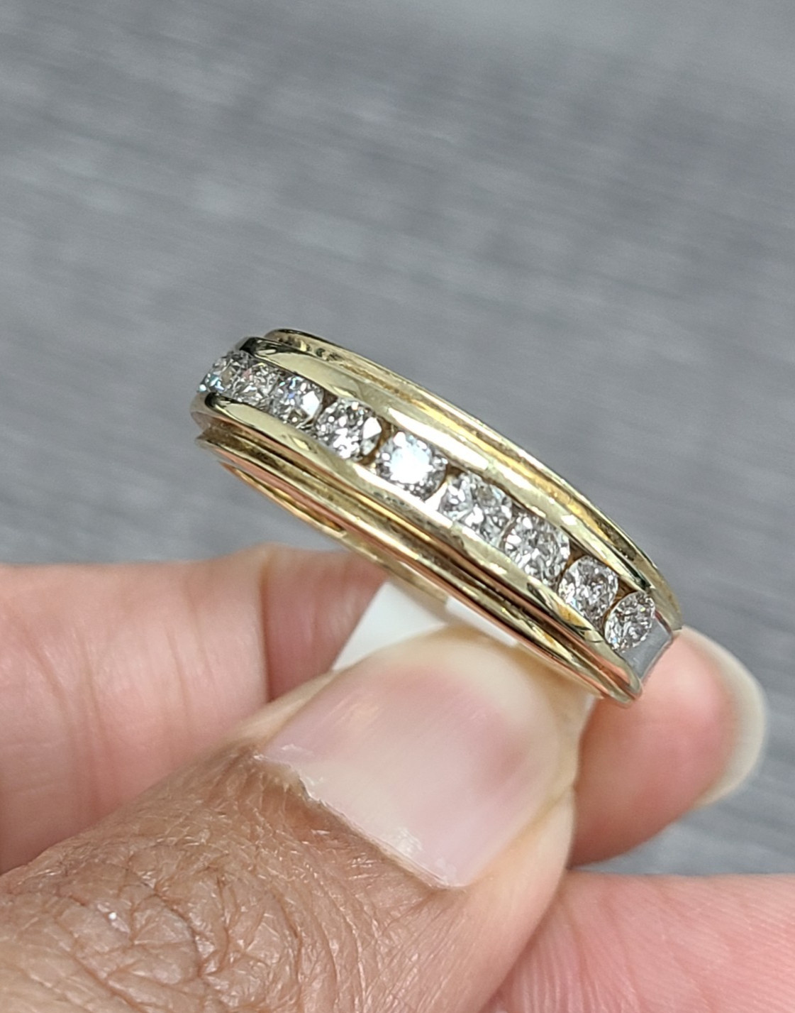 DEAL! 1.00CT 100% NATURAL ROUND DIAMOND MEN’S WEDDING BAND RING 14KT GOLD 6.40MM