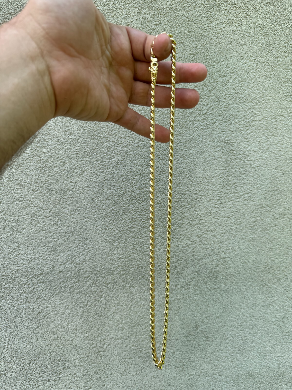 Miami Cuban Link Chain Bracelet 14k Gold Plated Solid 925 Silver Box Lock ITALY