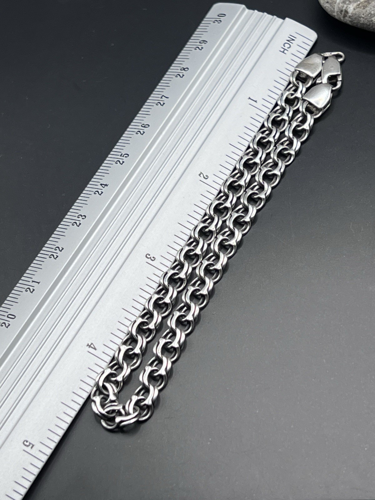 Vintage Elegant 925 Silver Rolo Chain Bracelet 9 In