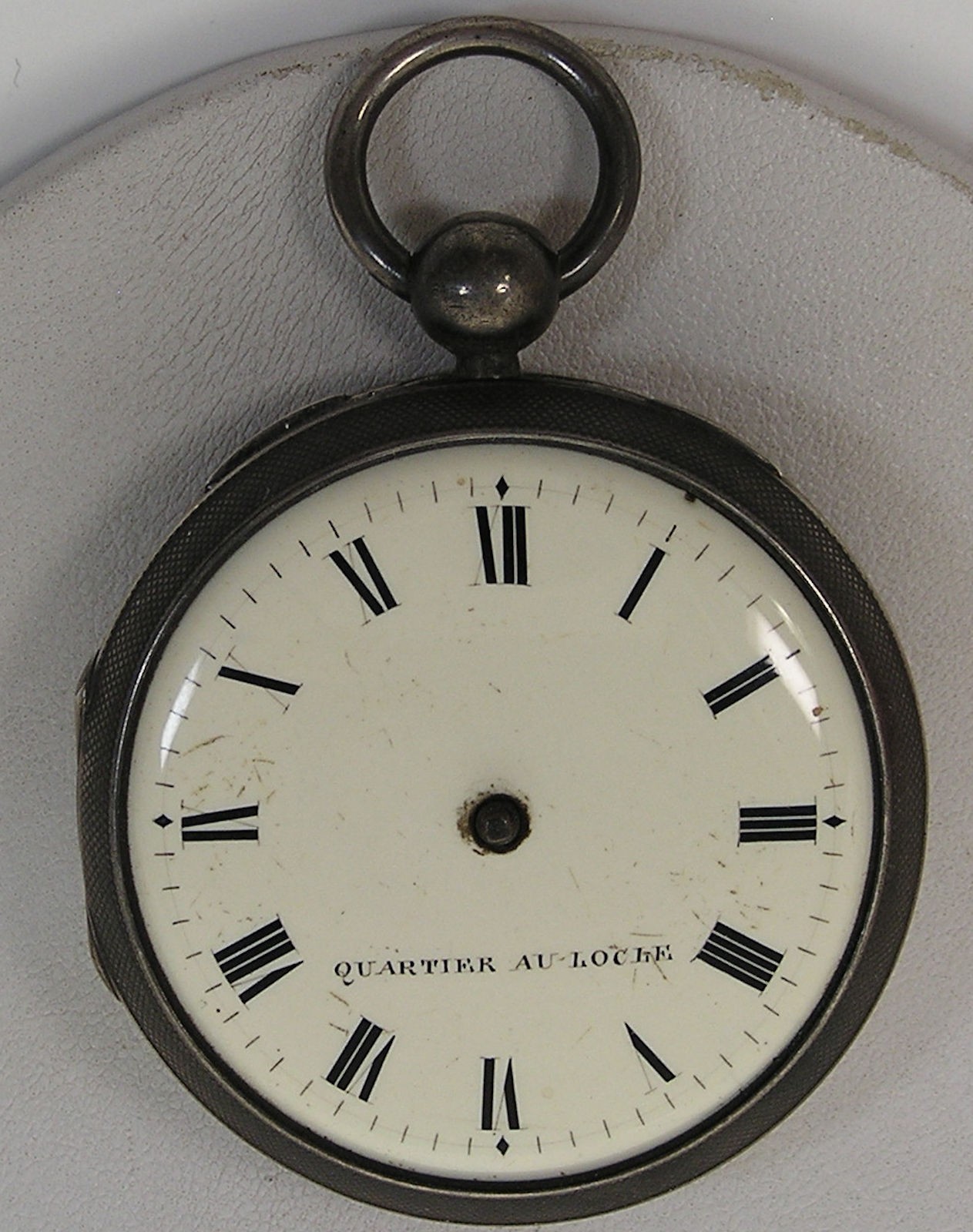 Antique Quartier Au Loche 51mm Silver Fusee Verge Chain Drive Men’s Pocket Watch