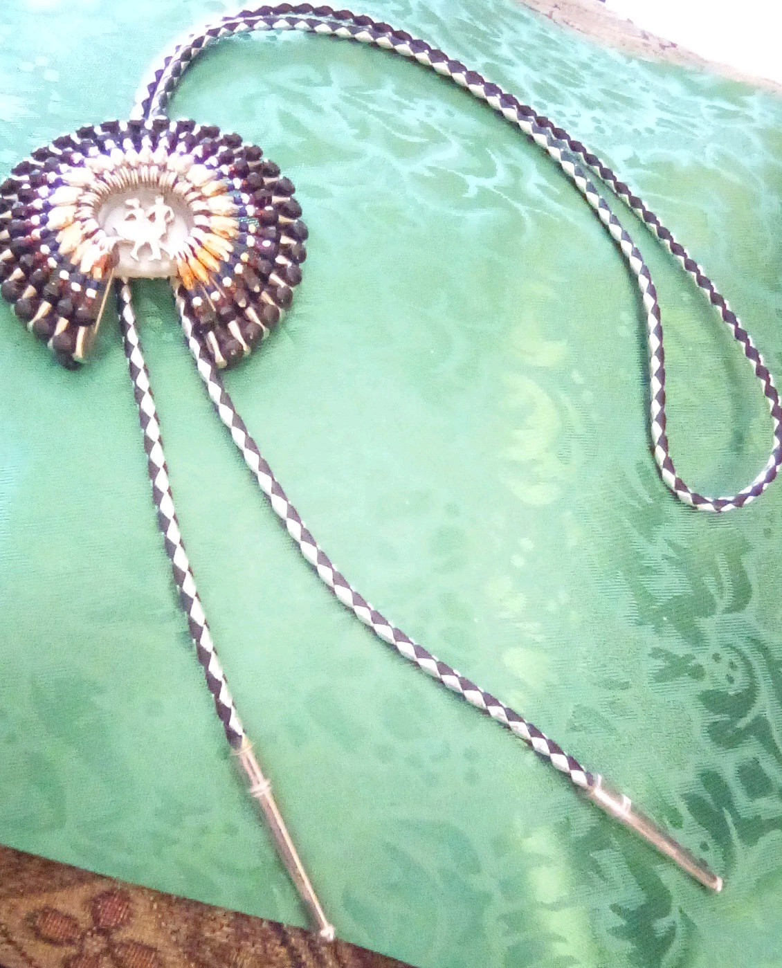Pin Art Necklace Square Dancing Bolo Up To 28 In. Black