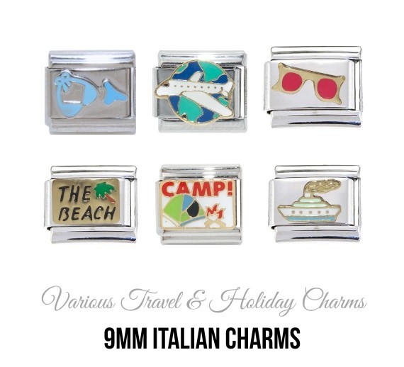 Holiday and travel 9mm Italian Charm – Fits classic Italian charm bracelets