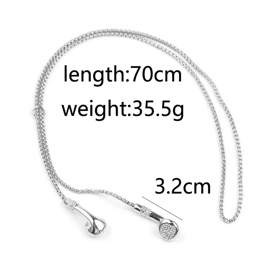 Earbuds Necklace Jewelry 3D Headphones Music Punk Pendant