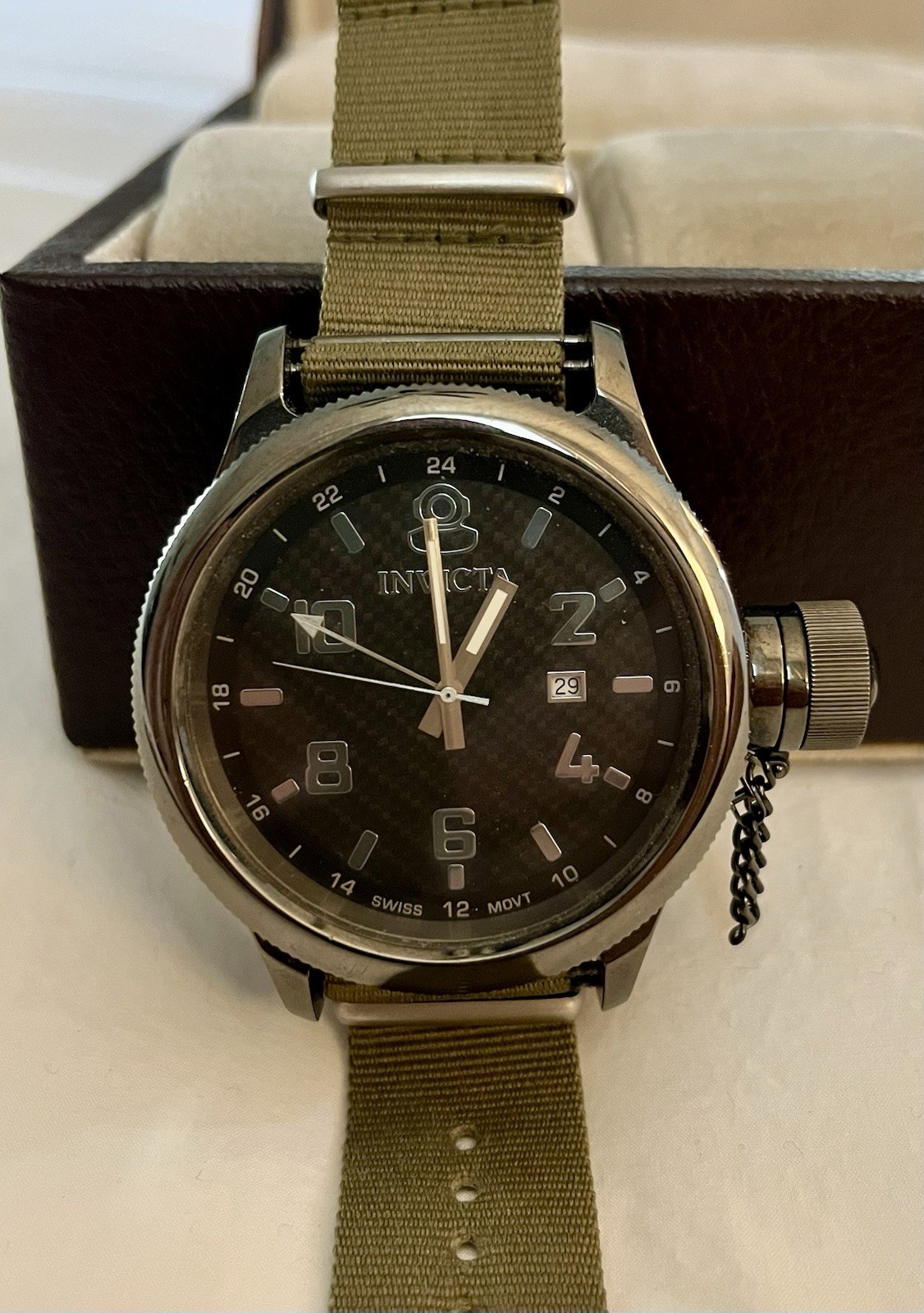 Invicta Men’s Black Dial Stainless Steel 1959 Russian Pro Diver Watch