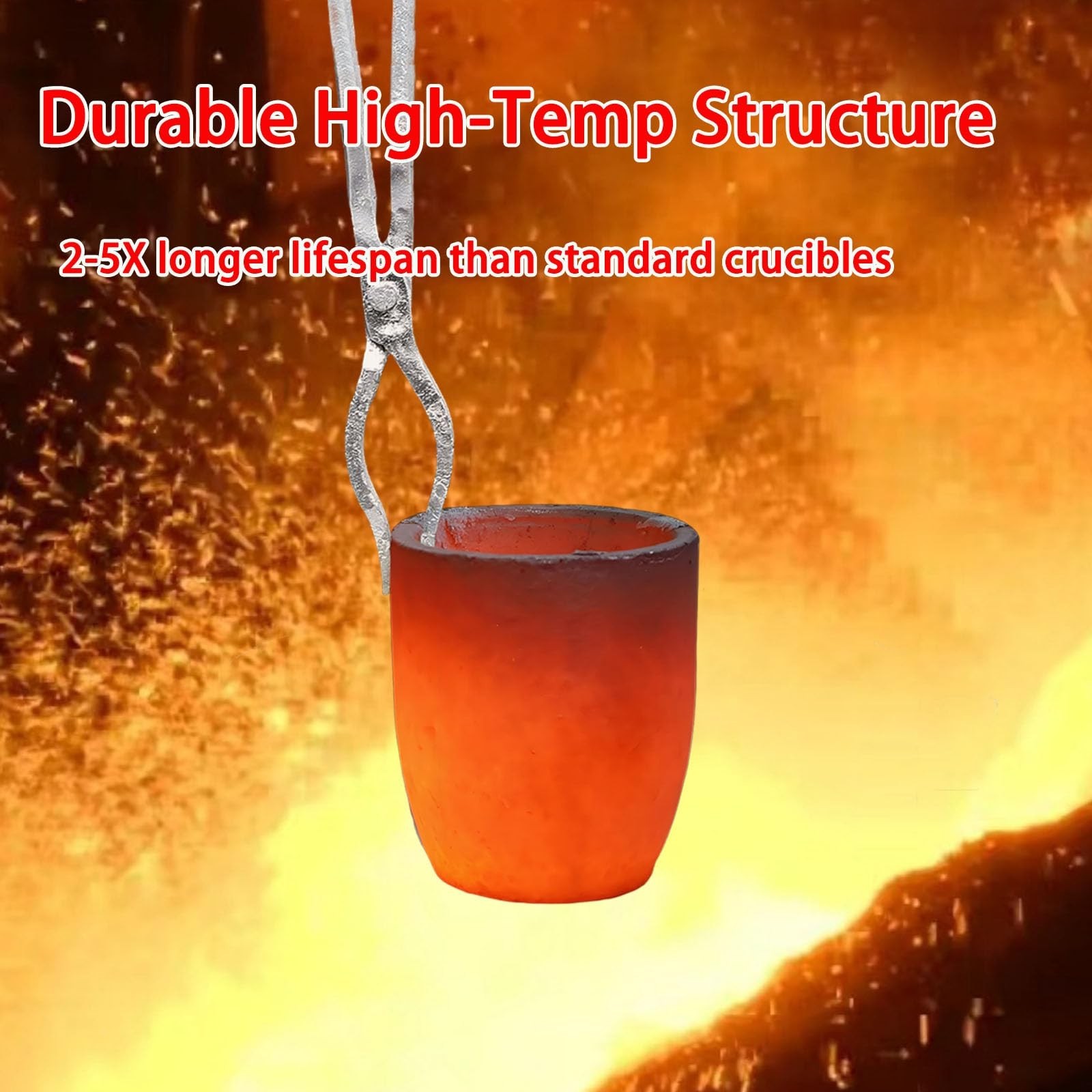 6KG Graphite Crucibles 2PCS – Clay Melting Casting Refining for Gold Silver Copp