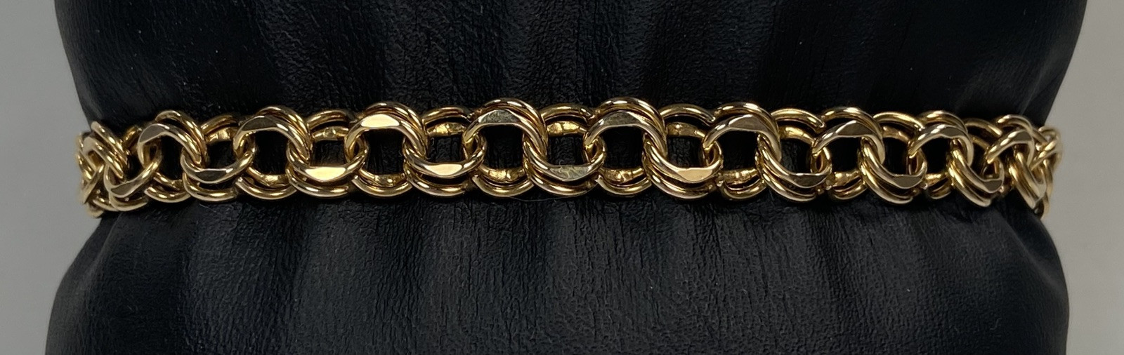 ELCO 1/20 12K GOLD FILLED 2 LINK 7 1/2” CHARM BRACELET K279A