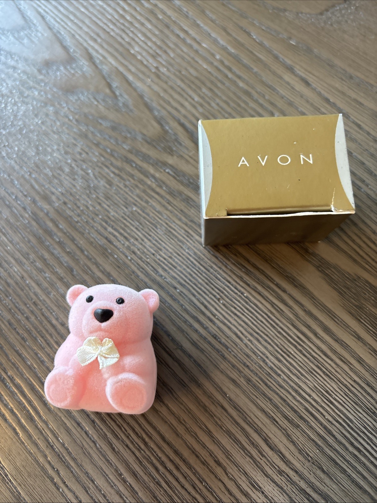 Vintage Avon Sterling Silver Kids Pink Crystal Ring Size 3 Pink Fuzzy Bear 925