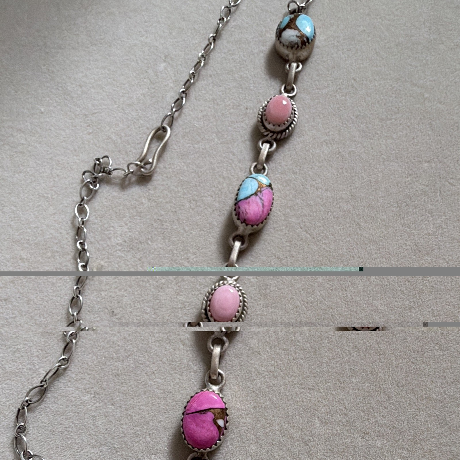 Cotton candy and pink conch – fully adjustable choker