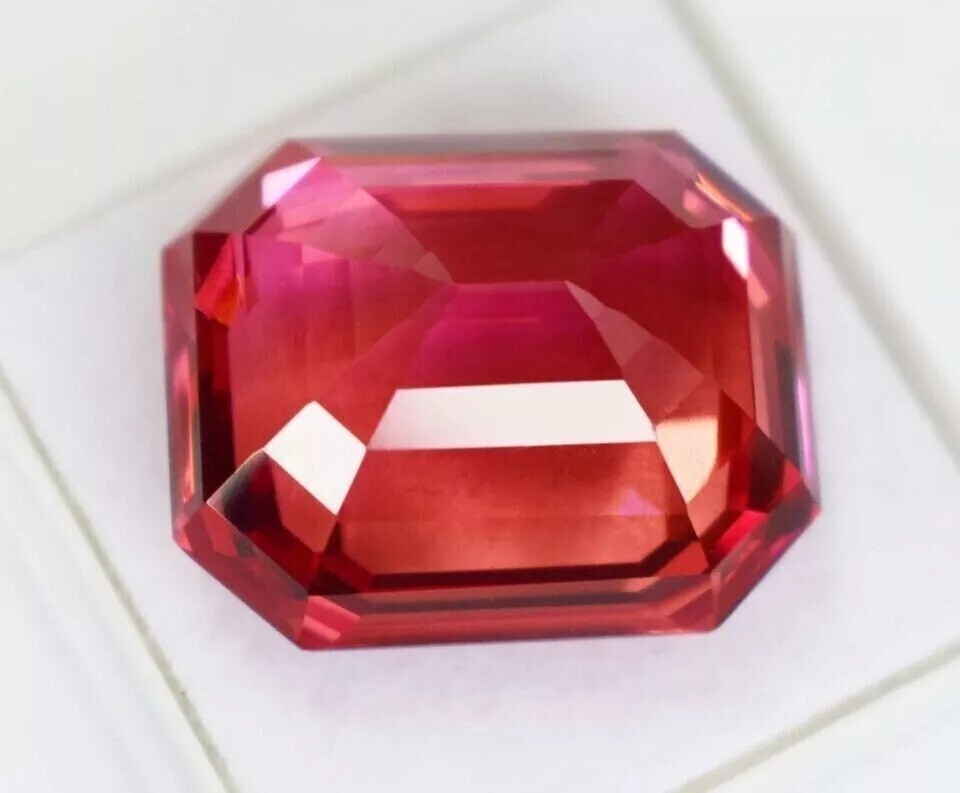 EMERALD CUT CERTIFIED LOOSE GEMSTONE NATURAL PADPARADSCHA SAPPHIRE 50 CT+ BEST