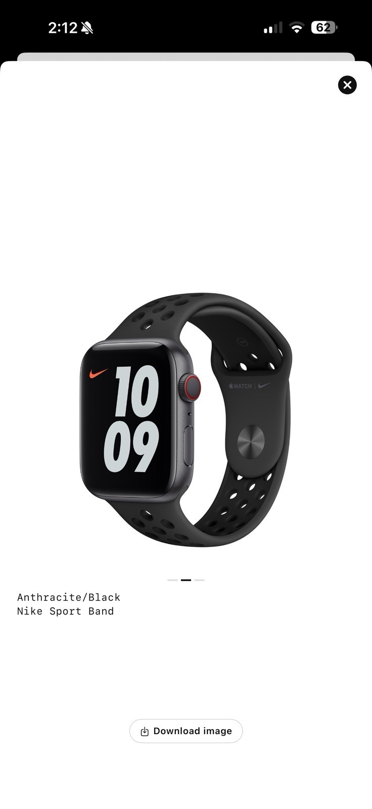 Apple Watch Nike Sport Band 45mm (42/44/46/49) Genuine OEM Black S/M/L Used