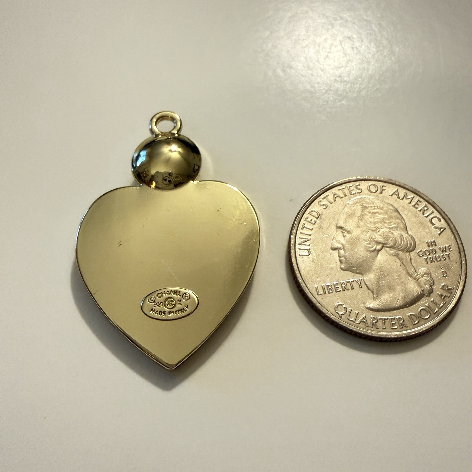 Designer Zipper Pull Charm Gold Tone, White & Rhinestone Pendant