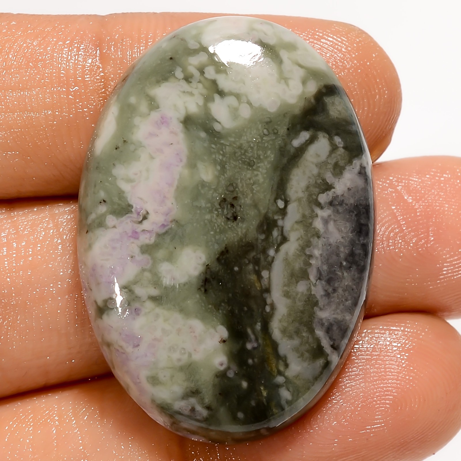 100% Natural Peace Jade Oval Shape Cabochon Gemstone 50.5 Ct 34X23X6 mm GC-42080