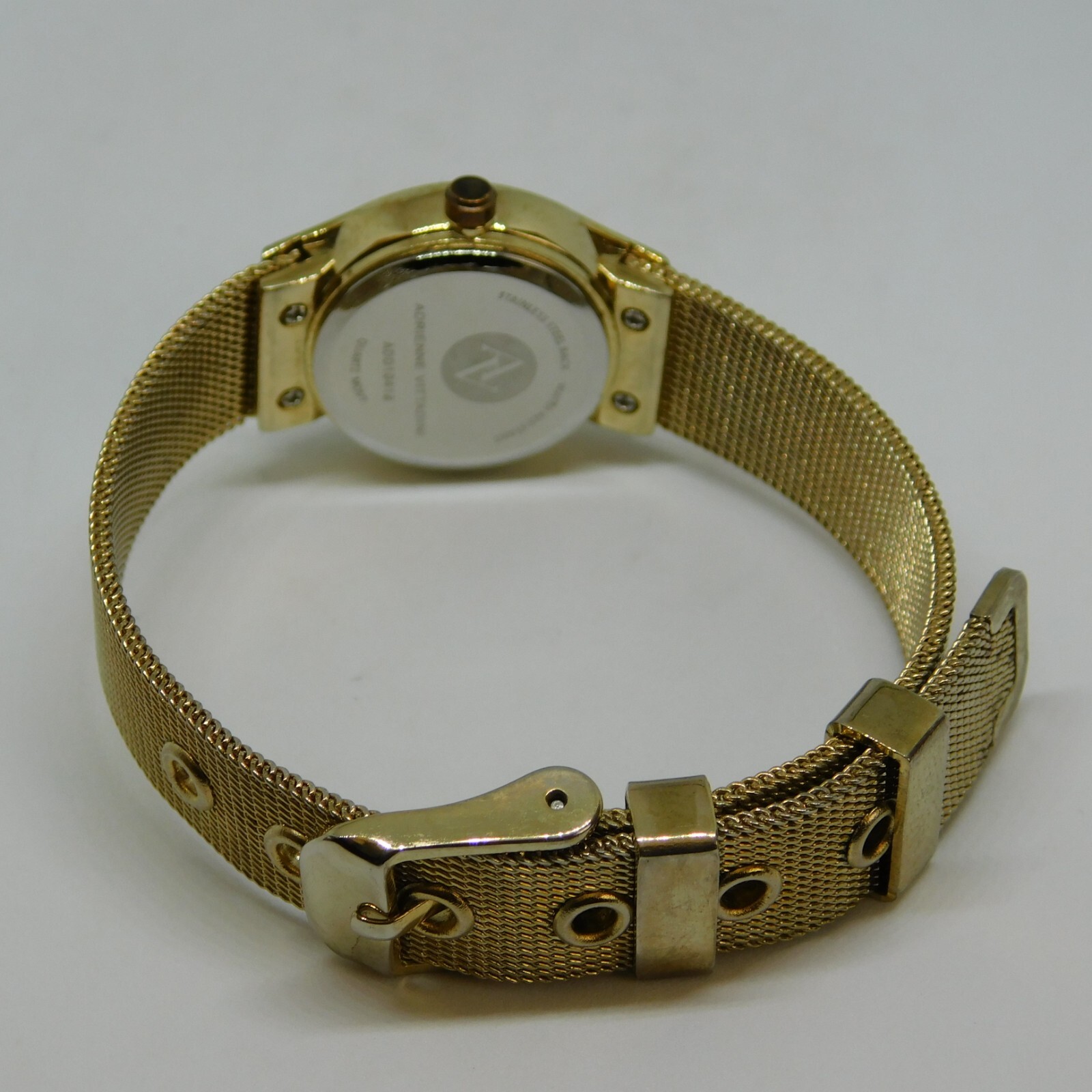 Adrienne Vittadini ADD10418 Diamond Mesh Band Analog Women’s Watch New Battery