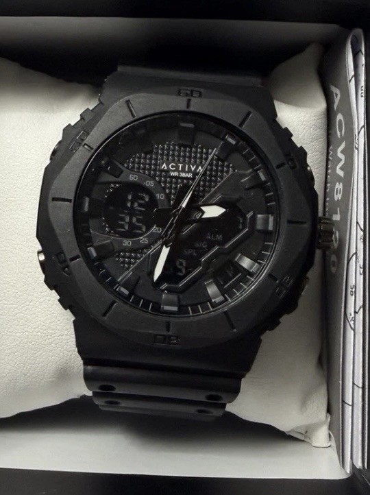 Activa ACW8120 Men’s Analog-Digital Quartz Watch Black Sport w/ Box Manual