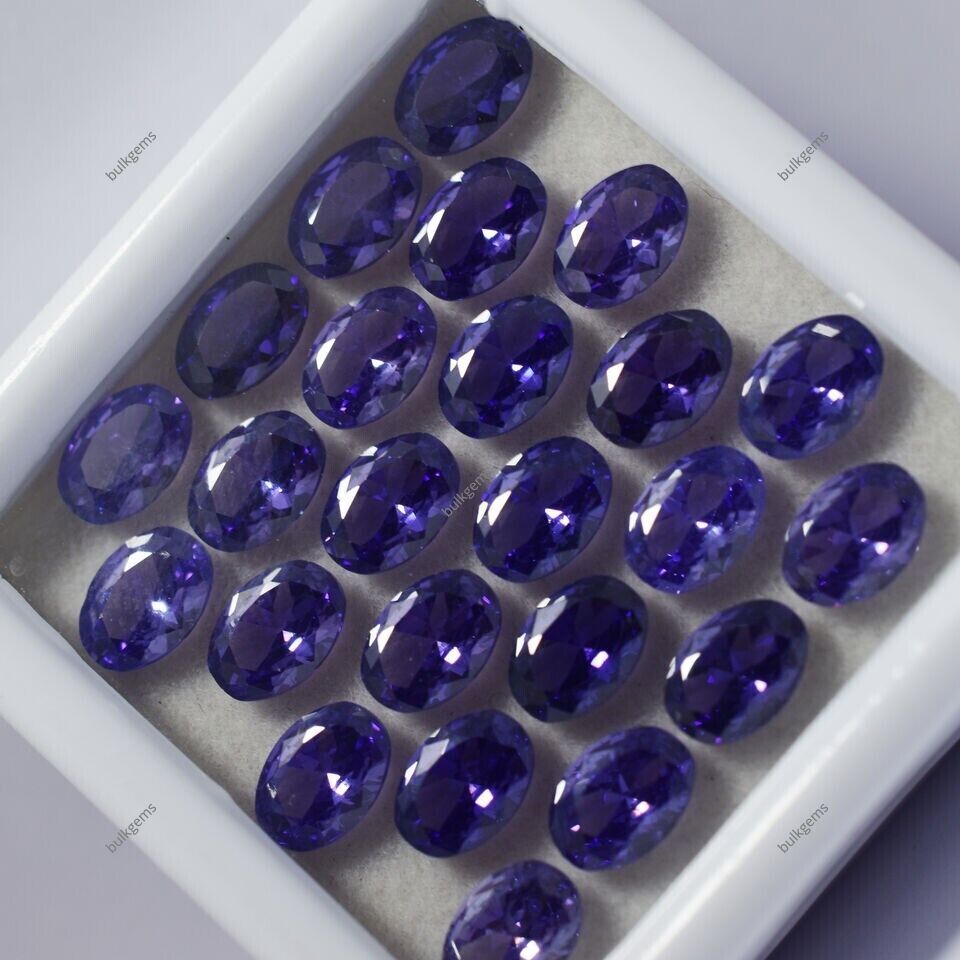 21 Pcs Natural Certified Tanzanite Purple Oval Shape Loose Gemstone 7×5 MM Lot