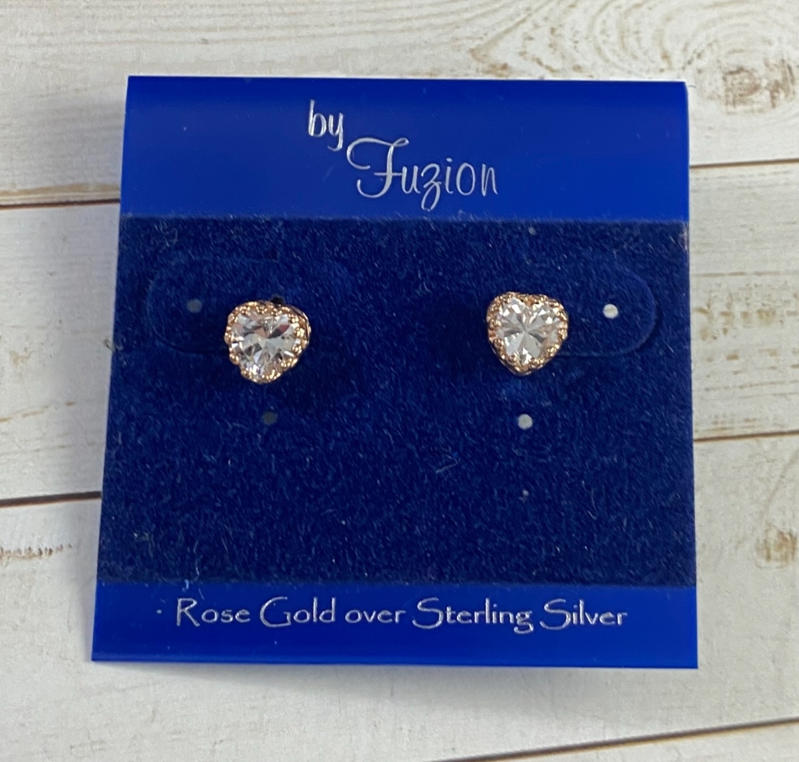 Fuzion Creations Rose Gold Over Sterling Silver Earrings NWT