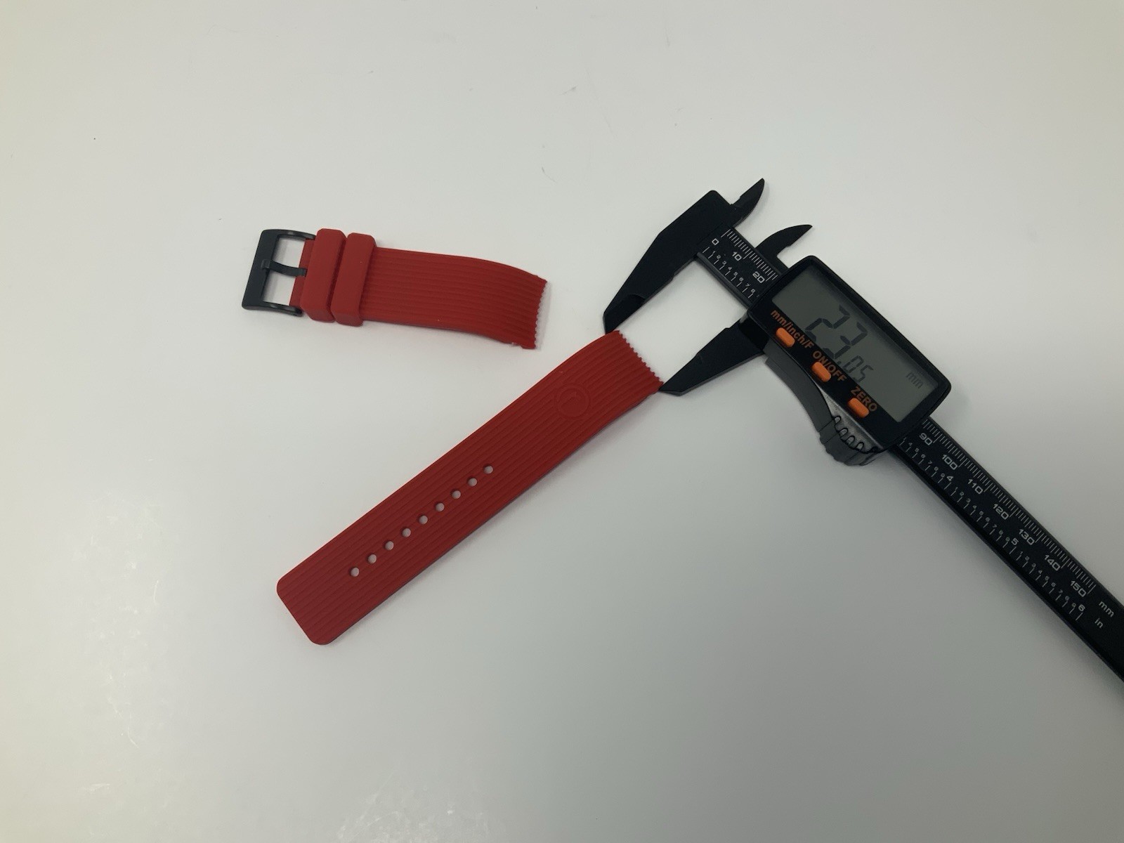 Redline Watch Red Rubber Strap Band With Black Buckle 23mm