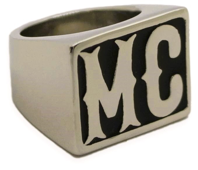 MC LG Solid Motorcycle Club Biker Ring Sz 7 thru 15,