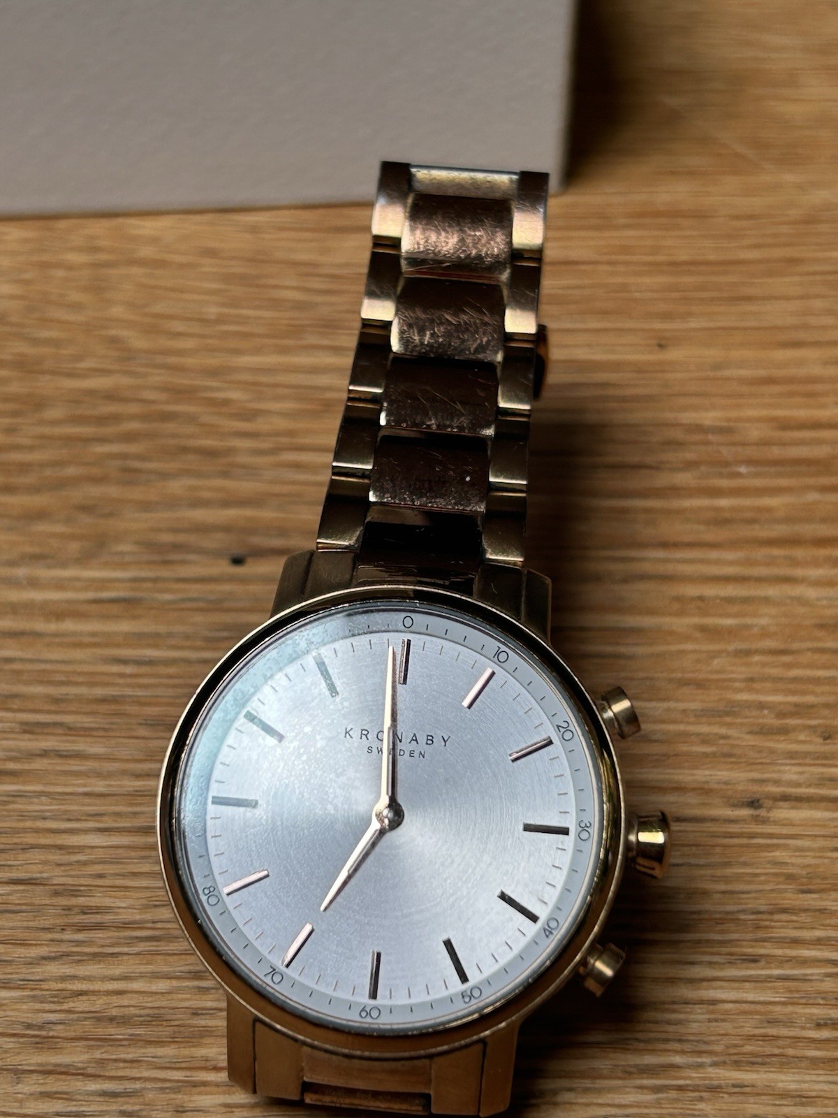 Kronaby Hybrid Smart Watch Carat 38 Rose – White, Rose Bracelet