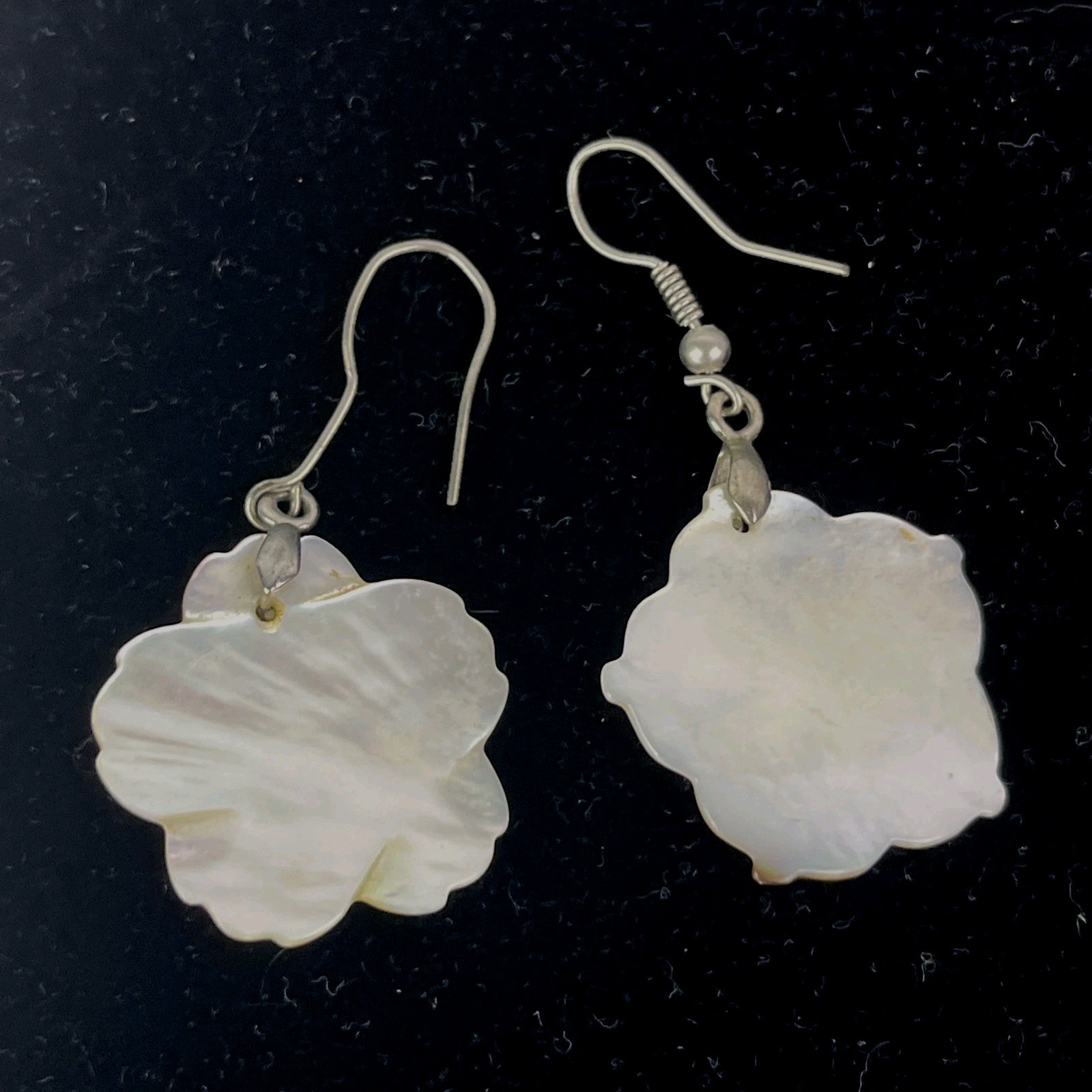 4 Pair- Natural Shell Earrings MOP Flower/Gold Tone Sand Dollar/Shell White Sand