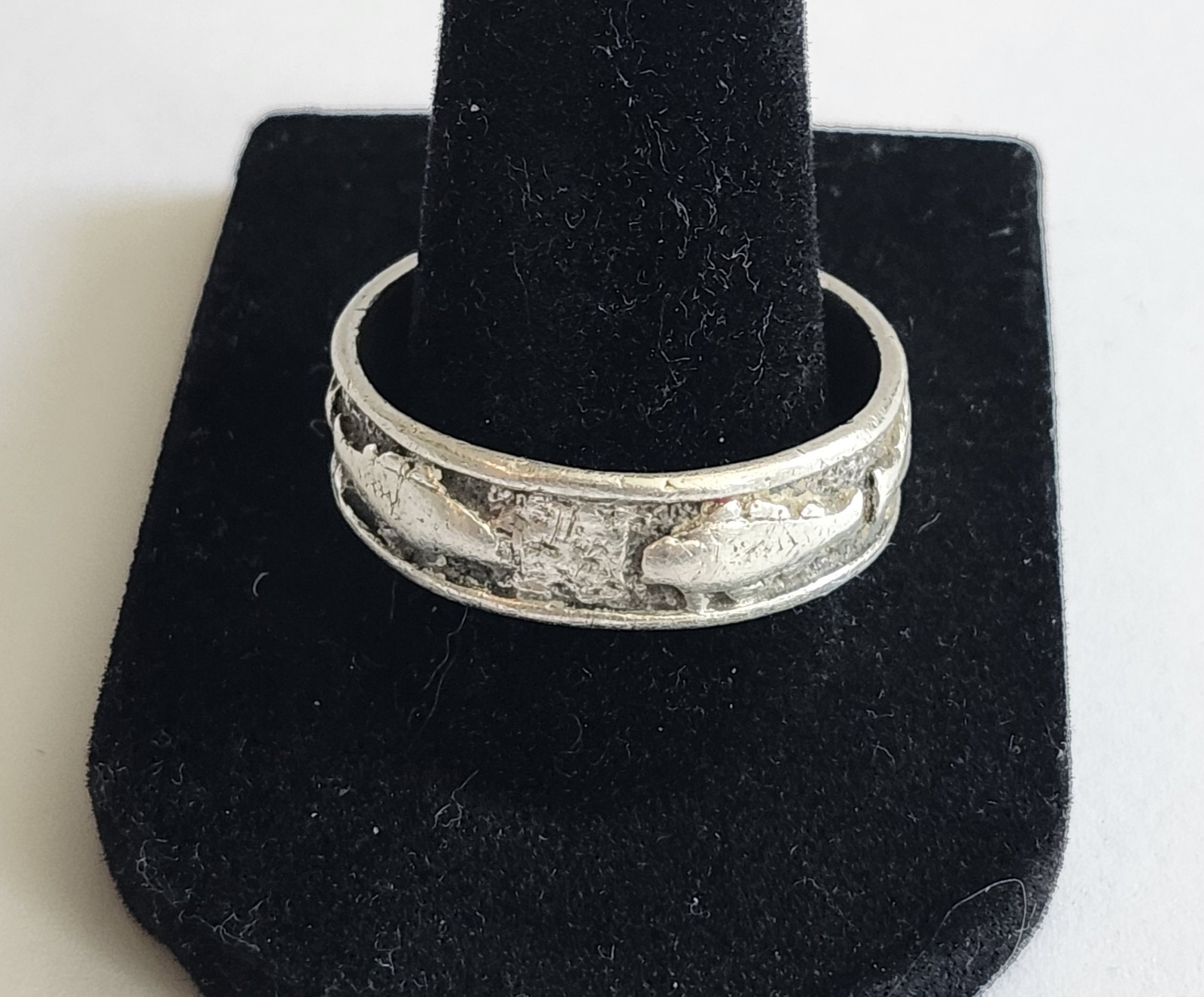 Peter Stone PSCL Sterling Silver 925 Band Ring Fish Bass Trout