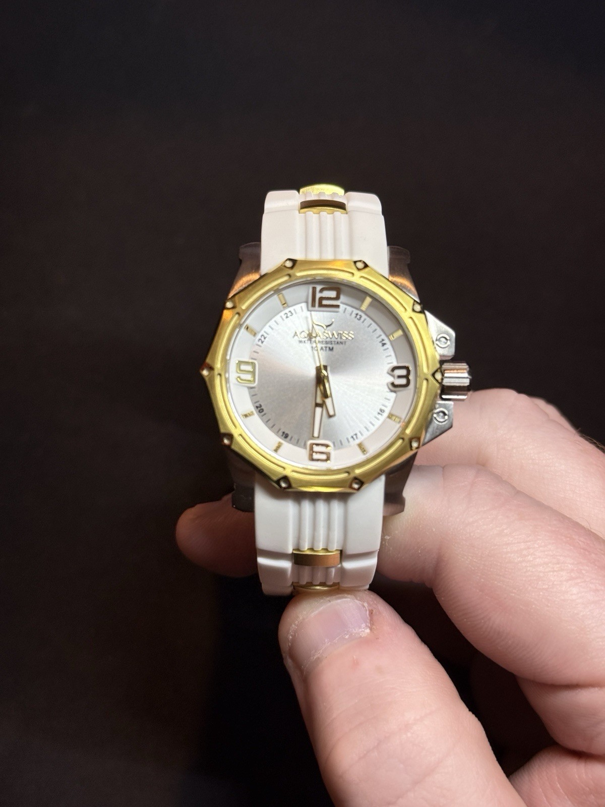 White And Gold Stainless AQUASWISS Vessel M 81M008 Women’s Watch