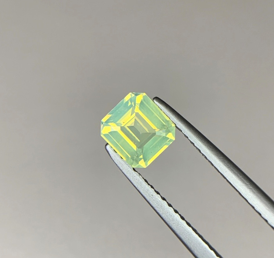 1.10ct Natural Chrysoberyl SQ 6mm Cream Yellow Green Milky Color 100% Genuine