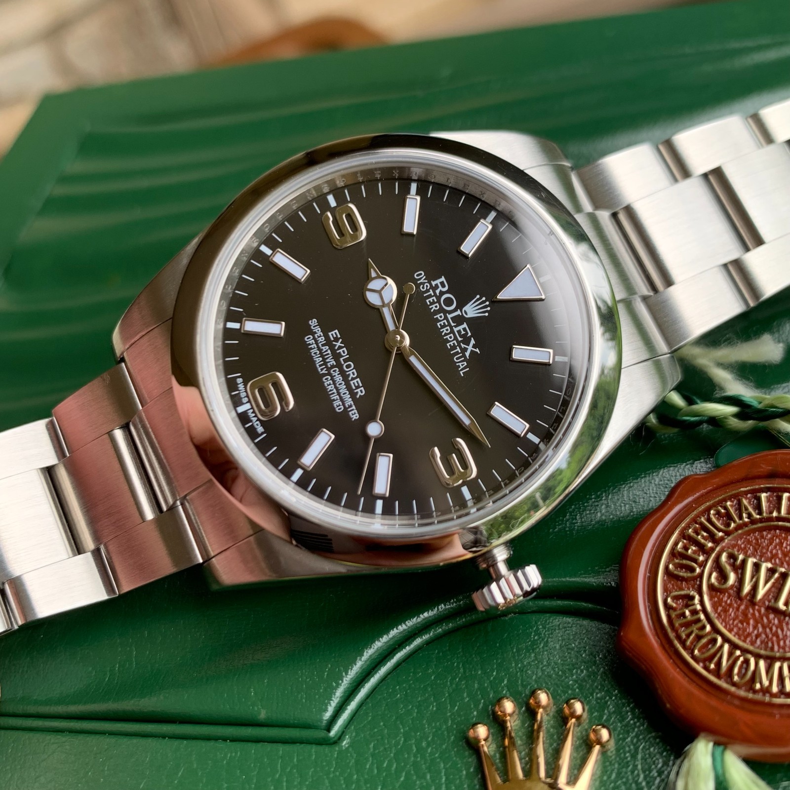 Rolex Explorer Ref. 214270 Automatic Oyster Perpetual Steel Watch – Box & Papers