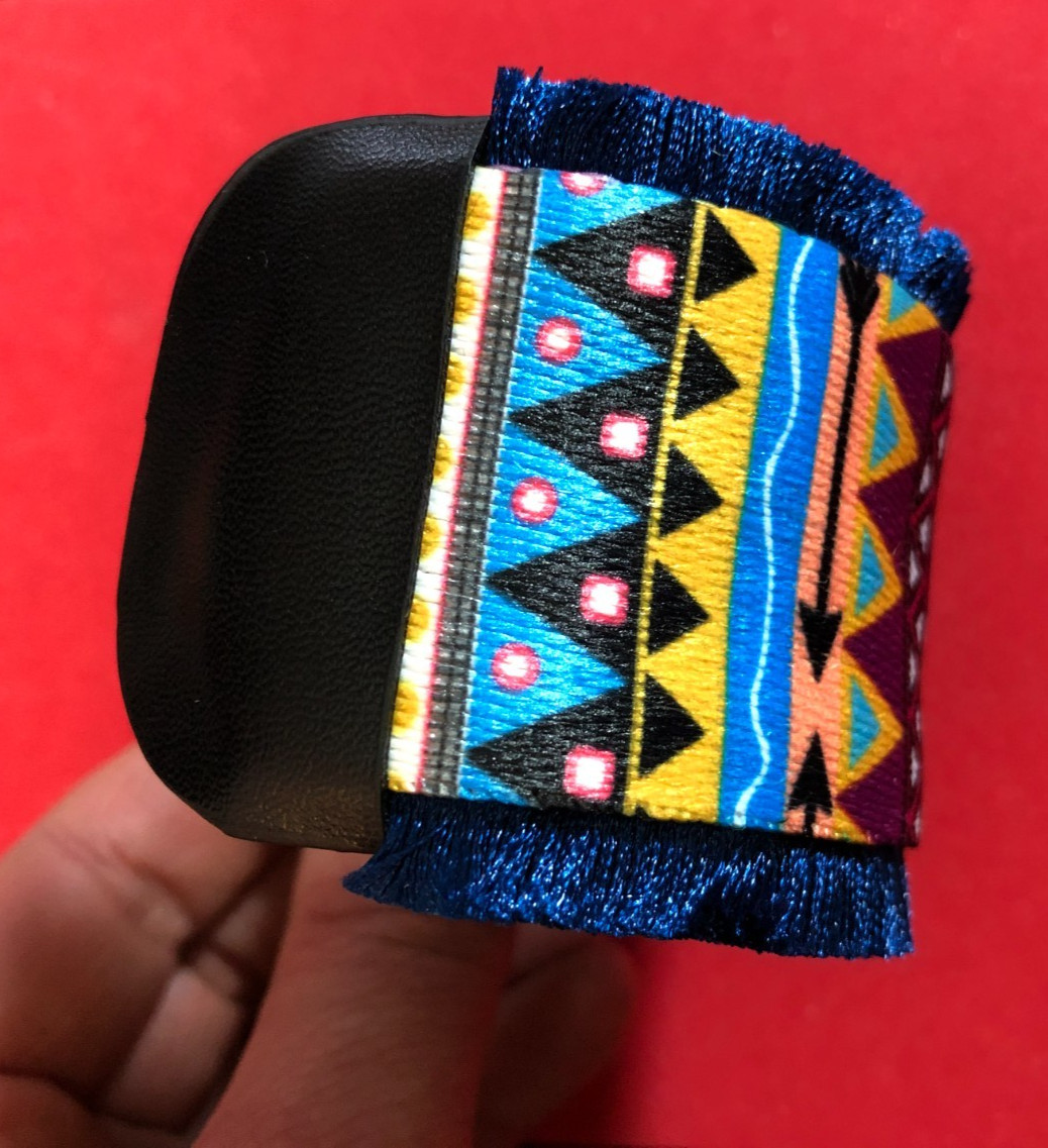 Southwest Style Cuff Bracelet Aztec Ethnic Indian Blanket Woven Multi-Color 8220