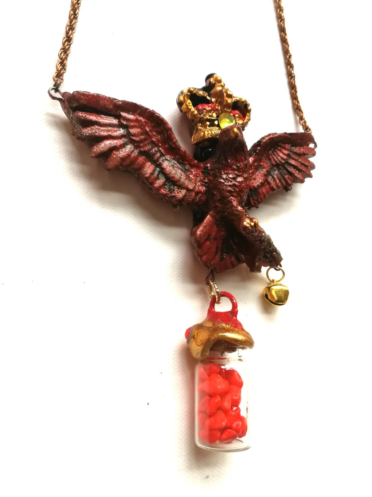 magic talisman golden eagle necklace pendant amulet powerful symbol royal crown