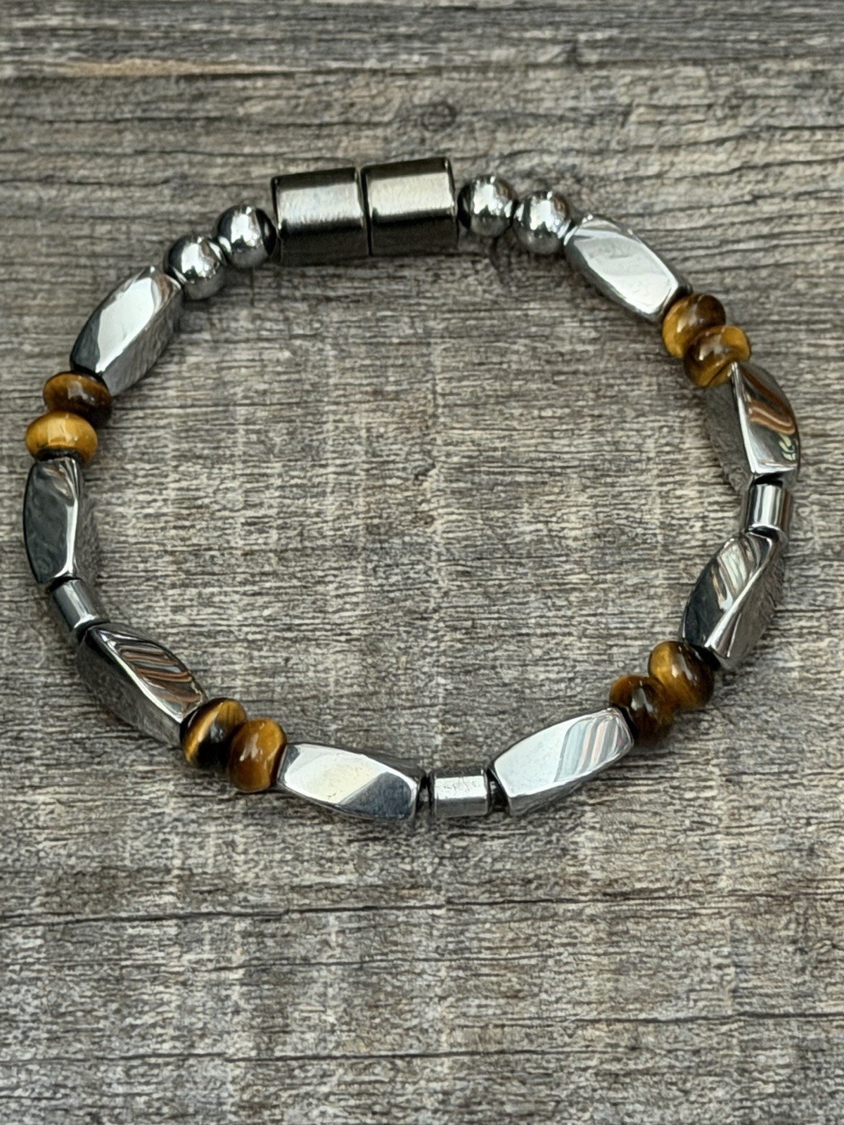 3X Power Magnetic Hematite Brown Tigers Eye Necklace Anklet Bracelet 1 Row