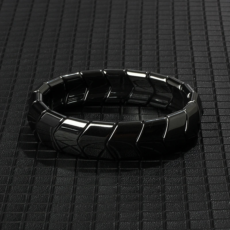 Arrow Hematite Bracelet Beaded Stretch Classic Round Stone Style Men Jewelry
