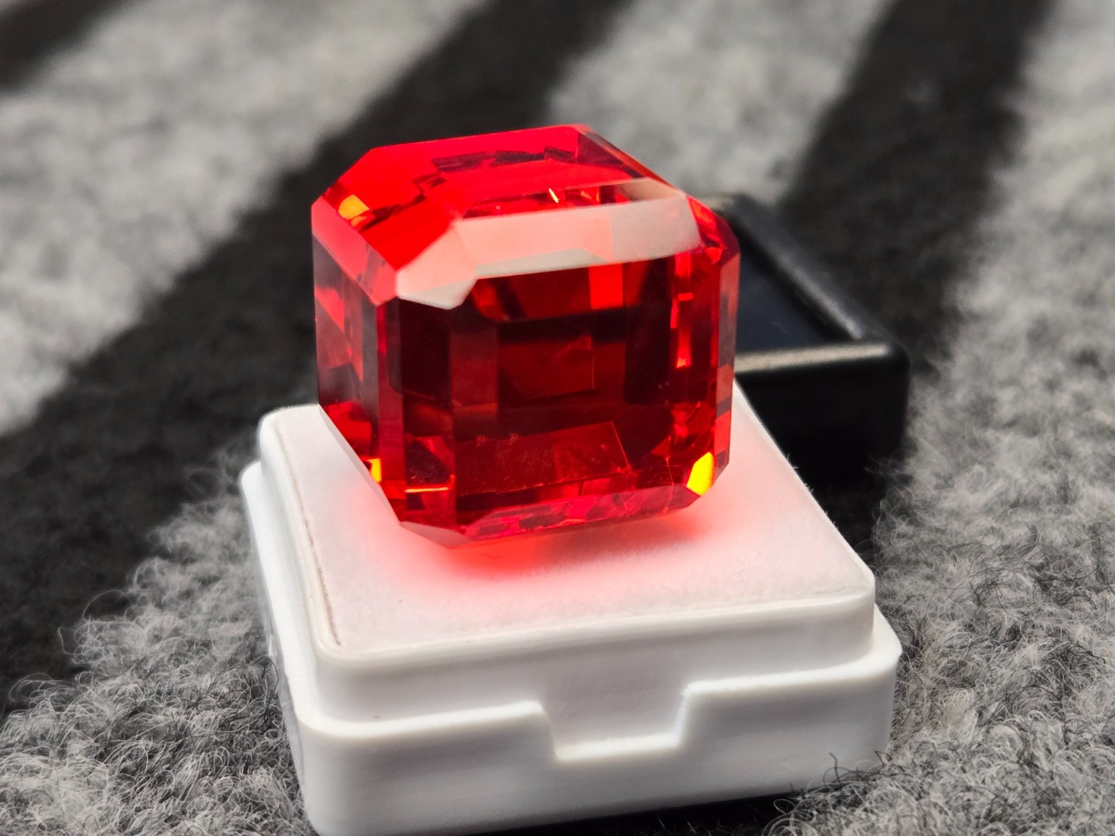 Orange Cube Mexican Fire Opal 58-60 Ct Lab Created Loose Gemstone Certified
