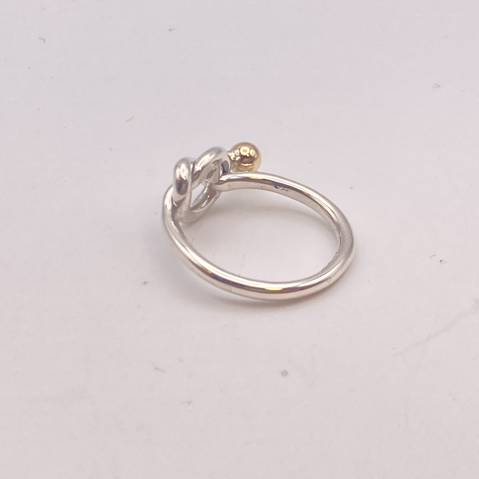 Tiffany & Co. Love Knot Ring Size 6 Gold Silver 3.1g