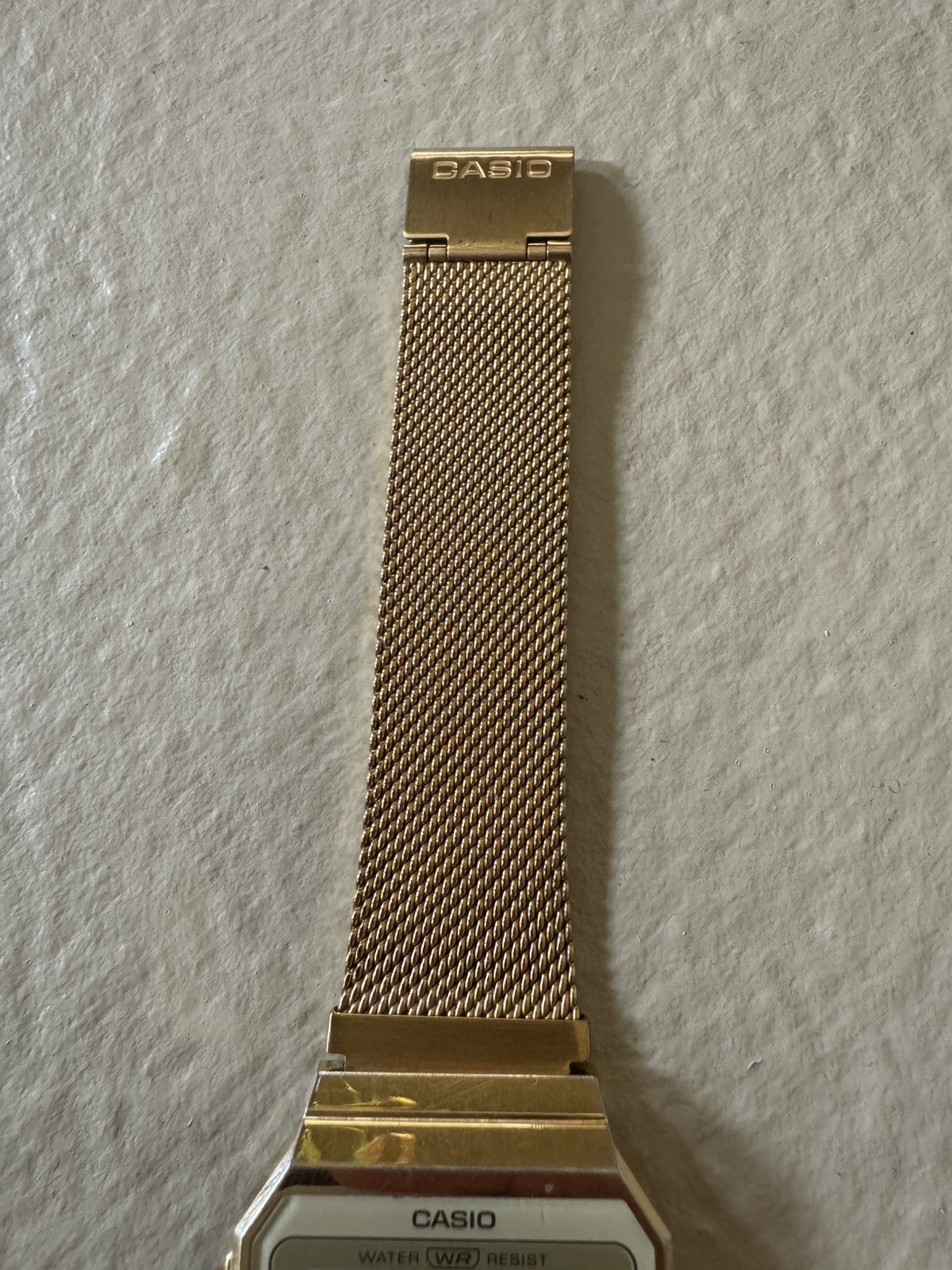 Casio A700WMG-9A Digital Watch Gold Mesh Band 37mm Quartz Unisex New