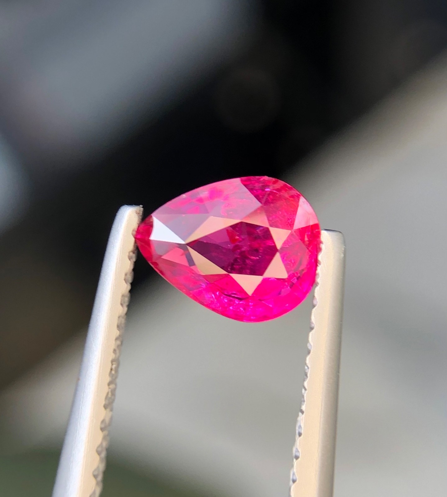 1.05 Carats Natural No Heat Ruby Pear Shape From Mozambique Loose Gemstone