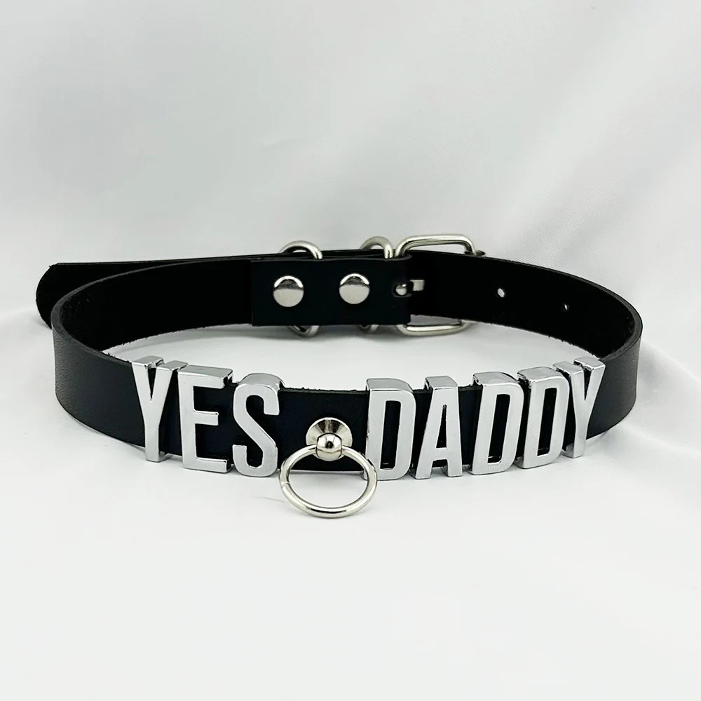 Collar BDSM Gift Pu Leather Custom Choker Necklace Punk DIY Chocker Party H7