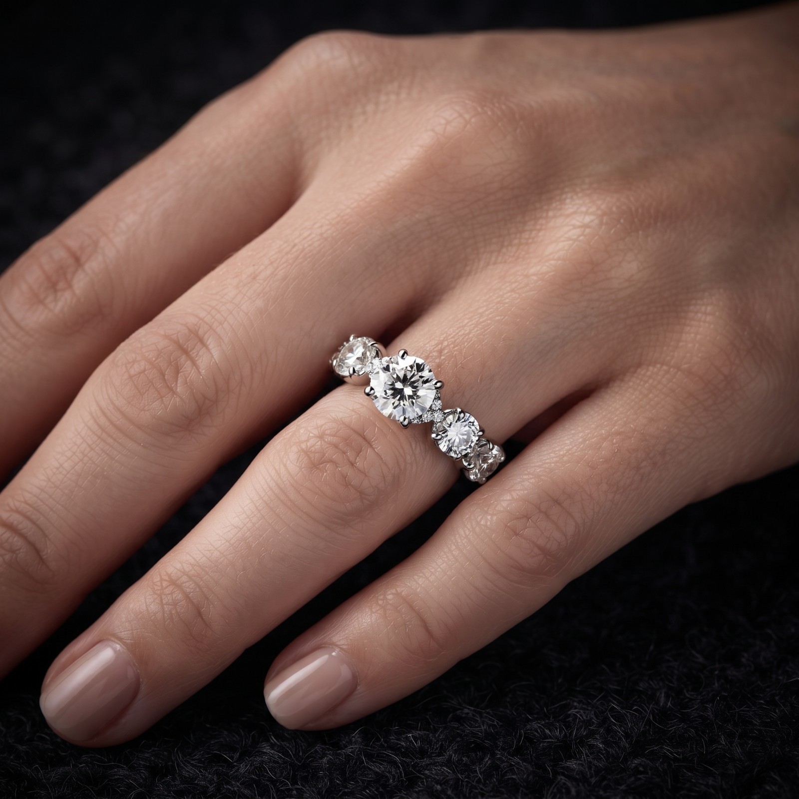 Round Cut 3.50 Carat Natural Diamond Solid 18K White Gold Romantic Ring Gift